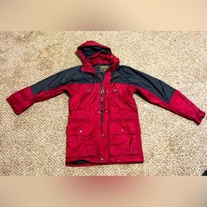 Woolrich Men Lightweight Jacket Red Full Zip with Hood Black Size Small